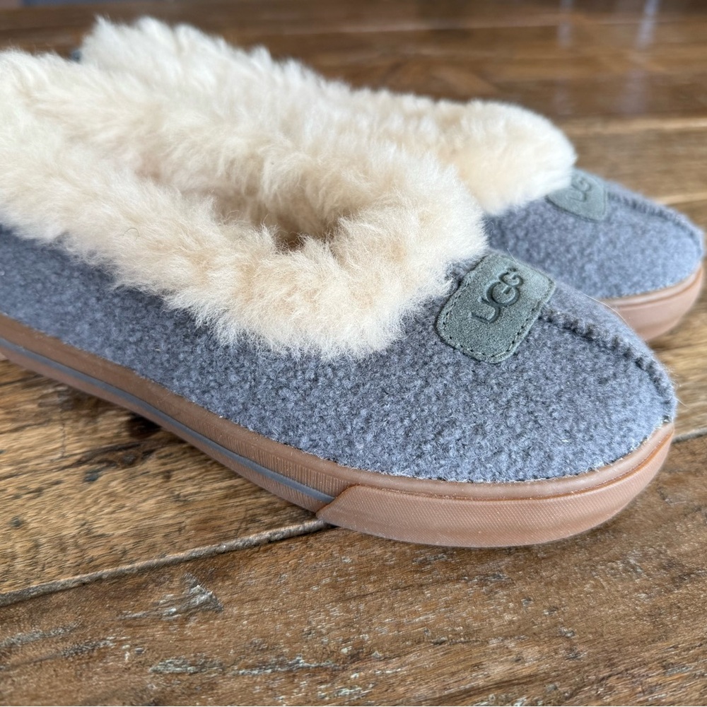 UGG Women's Gray and Cream Slippers NEW